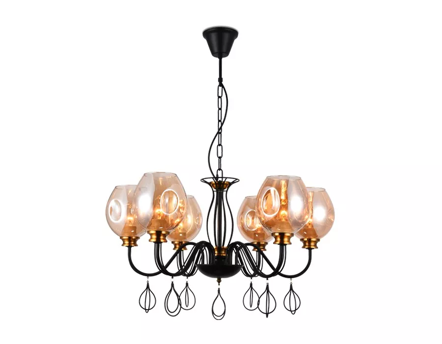 Ambrella подвес. люстра TR9055/6 BK/TI черынй/янтарь E27 max 40W D700x850