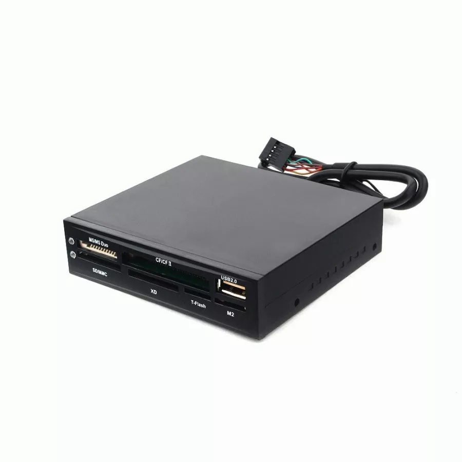 Картридер внутренний 3.5 Gembird, черный, USB2.0+6 разъемов для карт памяти