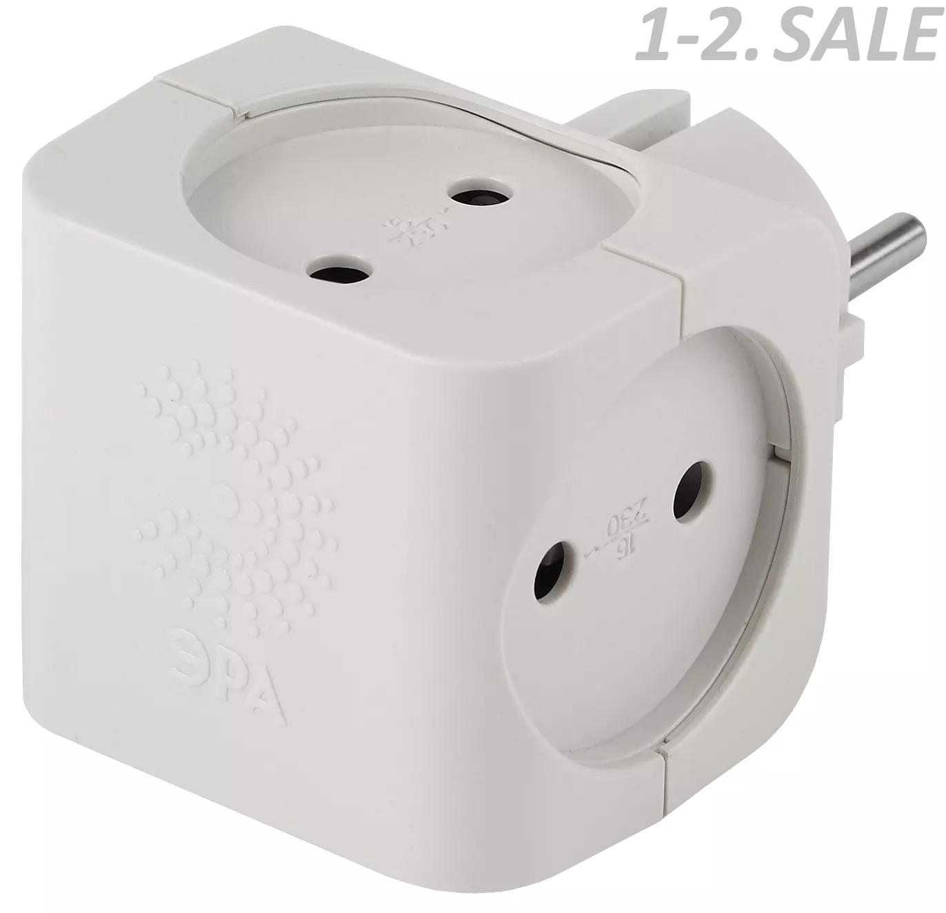 ЭРА разветвитель (тройник) 4 роз. 16А белый (тройник, куб, T-образный ...