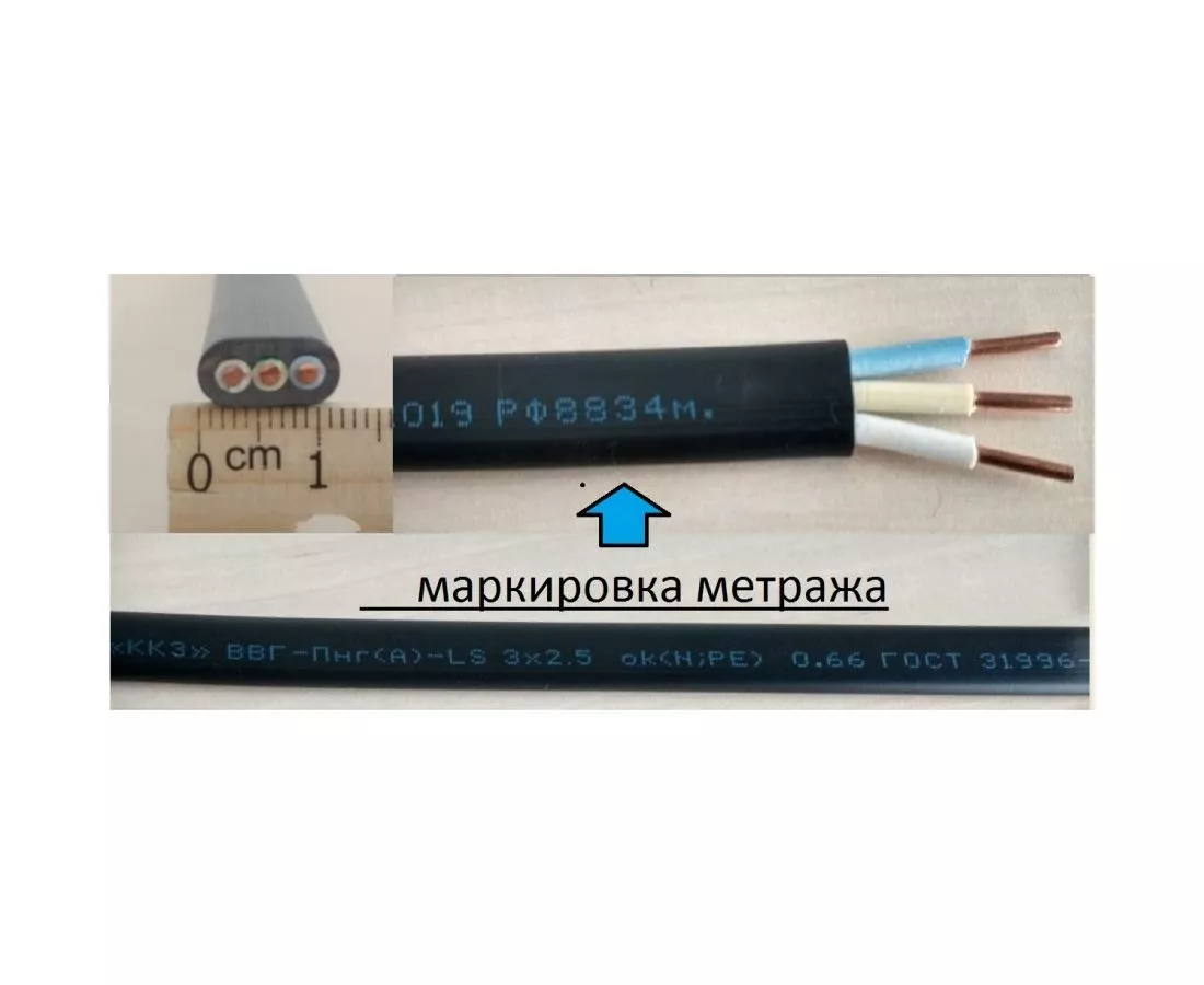Ввгнг а ls 3х1 5 наружный диаметр. Кабель ККЗ ВВГ 3*1,5 100м. Кабель плоский ВВГ ККЗ. Ширина кабеля ВВГНГ 3х2.5 плоский.