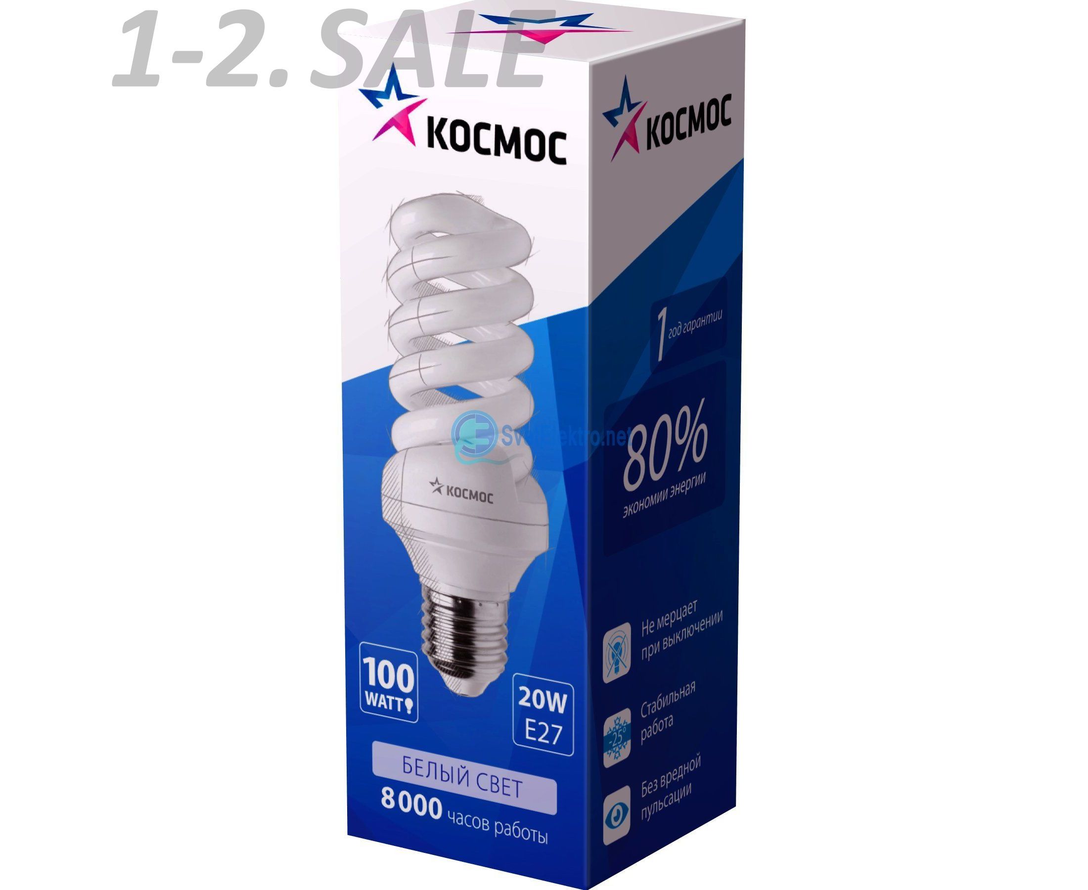 Лампа люмин. Космос КЛЛ SP E27 45W 4000 157x64 (Т3) LKsmT3SPC45wE2742 ...