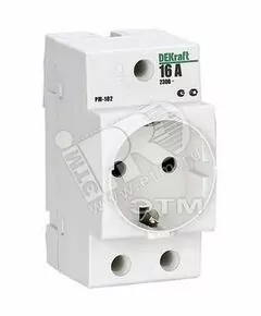 708726 - DEKraft розетка модульная на DIN-рейку 2P+PEN 16А 220В РМ-102 18012DEK (6!) (1)