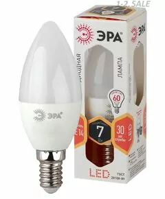 601899 - Лампа св/д ЭРА стандарт свеча B35 E14 7W(560m) 2700K 2K 110x37 B35-7w-827-E14 6094 (1)