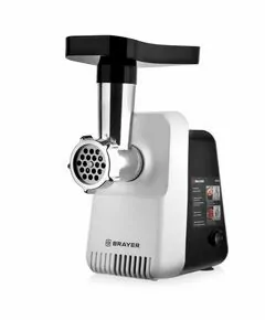 793913 - Мясорубка BRAYER 1600BR, 1300Вт, Реверс, отсек для дисков, 2 диска для крупного/мелкого помола (1)