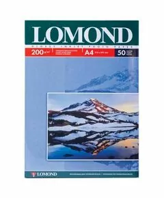 319593 - Фотобумага LOMOND д/струйной печати А4, 200г/м, 50л., односторонняя, глянцевая (0102020) (1)