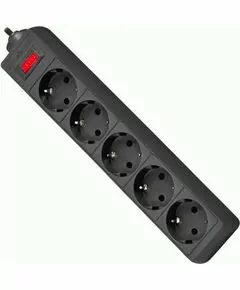 786389 - Defender сет. удл.-фильтр ПВС 3х1, 1,8 м, 5 роз., 10А черный, земля, ES 1.8 (45!) 99484 (1)
