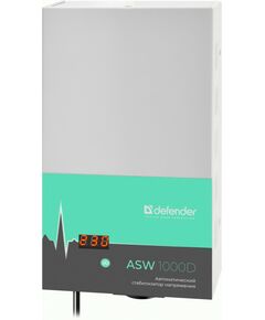 786342 - Defender стабилизатор напр. релейный тип ASW 1000D настенный 600Вт толщина 65мм, 1 розетка, 99045 (1)