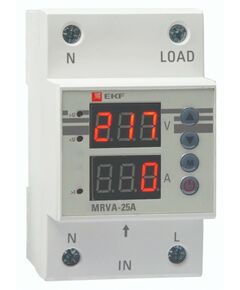 624196 - EKF PROxima Реле напряжения и тока с дисплеем 2P 25А (3 мод.) на din-рейку MRVA-25A (1)