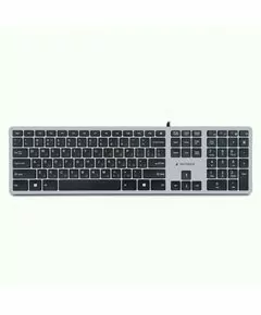 783795 - Клавиатура Gembird KB-8420, USB, сер., 109 кл., м/медиа, ножничный мех-зм, бесшум., каб. 1.5м, 18722 (1)