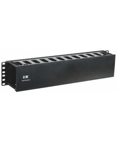 512398 - ITK 19 пластиковый кабельный органайзер с крышкой, глубина 60мм, 2U, черный (1)