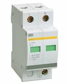 514678 - IEK ограничитель импульс. перенапр. ОПС1-D 2P In=5kA Un=230B Im=10kA (1)