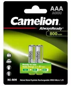 112579 - Аккумулятор Camelion R03 800mAh Ni-MH BL2 AlwaysReady (1)