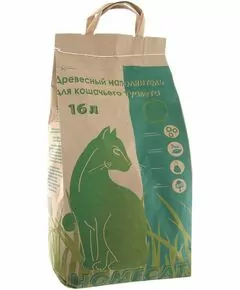 724234 - Наполнитель для кош.туалета древесный HOMECAT 16л/5,2кг, арт.23922НС (1)