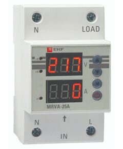 624244 - EKF PROxima Реле напряжения и тока с дисплеем 2P 50А (3 мод.) на din-рейку MRVA-50A (1)