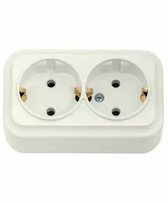 792850 - Bylectrica Вариант роз. 16А 2 мест. ОУ (земля) (корп. ABS) бежевый РА16-0142 (1)