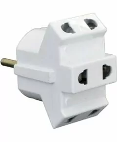 806279 - AY-KA (АЙКА) разветвитель-переходник (тройник) 3 гн. 10A 250В плоская вилка белый (Турция) 7714700 (1)