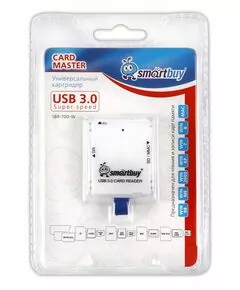 650347 - Картридер USB 3.0 Smartbuy белый (SBR-700-W) (1)