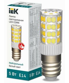 815551 - IEK Лампа LED CORN капсула 5W(475lm) 230В 4000К керамика E14 54x16 LLE-CORN-5-230-40-E14 (1)