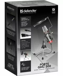 815699 - Игровой стрим микрофон Forte GMC 300 3,5 мм, провод 1.5 м, 64630 (1)