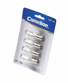 25207 - Camelion DP-704 BL4 лампа накаливания для ночников прозрачная E14 7W 220V (цена за шт!) (1)