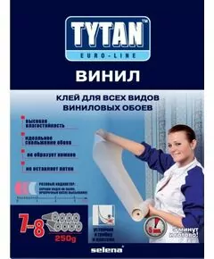 582813 - Tytan (Титан) Euro-line Винил клей д/всех видов виниловых обоев (с индикатором) 250г, арт.7017169 (1)