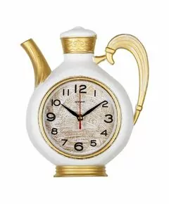 821501 - Часы настен Apeyron бесшумн. 265x240 белый с золот пластик плавный ход (1x АА Нет в компл) PL213016 (1)