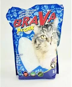 835872 - Наполнитель для кош.туалета БРАВА КЛАССИК силикагелевый впитывающий (2-6мм) 3,8л 33270 1645 (1)