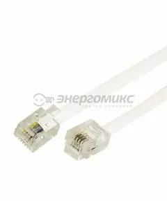 611613 - Телефонный (ТЛФ) удлинитель 7М белый, позолоч. контакты 6p4c (уп.10шт, цена за шт) REXANT, 18-3071 (1)