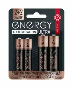841077 - Батарейка алкалиновая Energy Ultra LR6+LR03/4B (АА+ААА) (цена за шт, мин 40 шт) 104981 (1)
