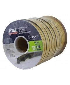 637886 - Уплотнитель D-профиль 14*12мм TYTAN (Титан) 40м (2*20м) черный резиновый самокл., арт.91614 (1)