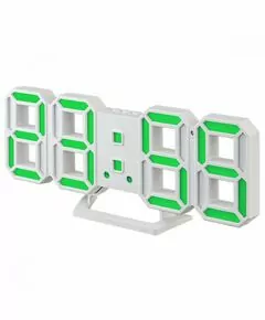 863985 - Perfeo LED часы-будильник LUMINOUS 2, белый корпус / зелёная подсветка (PF-6111) (1)