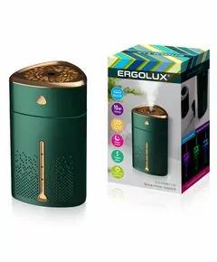 880108 - Увлажнитель ERGOLUX ELX-HUM01-C05,5Вт, 1л, распыление 100мл/час, подсветка микс, зелено-золотой 8895 (1)