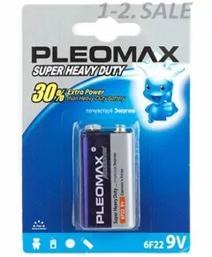 16310 - Э/п Pleomax /6F22 9V крона BL1 (1)