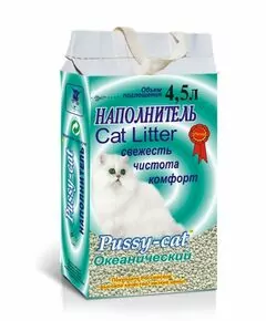647669 - Наполнитель для кош.туалета впитывающий океанический Pussy-cat (Пусси-кэт) 4,5 л (1)