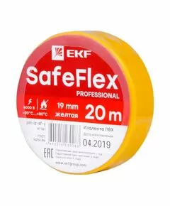 702768 - EKF SafeFlex Изолента ПВХ 19/20 желтая, класс А (профес.) 0.15х19 мм, 20 м plc-iz-sf-y (1)