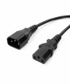 710799 - Cablexpert шнур сетевой розетка C13 - вилка C14 (удл-ль для ПК, ИБП) 3м, 6А, 3x0,5мм, черн., земл. (1)