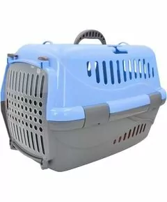 727370 - Переноска для кошек/собак (48*34*32см) пластик, голубая 3526296 HOMEPET (1)
