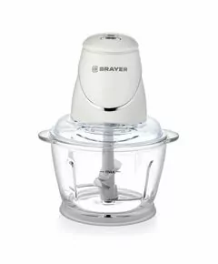 760407 - Измельчитель BRAYER 1403BR Белый, 500Вт, емкость стекло 1л, 4 нерж.лезвия, нажатие на крышку (1)