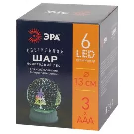 797517 - ЭРА Фигура новогод. св-к Шар Лес 6LED разноцв. 13см проекция (3xААА) ENGDS-14 Б0051950 (1)