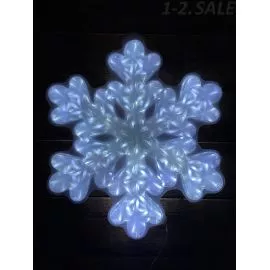 709599 - ЭРА Фигура новогод. Снежинка 48LED холодный белый 50см, прозр.провод 220V, IP44 Б0041936 (1)