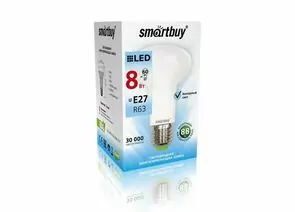 553569 - Лампа св/д Smartbuy R63 E27 8W(650lm) 4000K матовая пластик SBL-R63-08-40K-E27 (1)