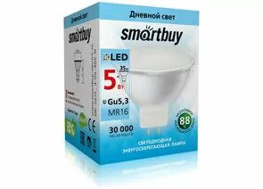 553590 - Лампа св/д Smartbuy MR16 GU5.3 220V 5W(500lm) 4000K 50x50 пластик SBL-GU5_3-05-40K-N (1)