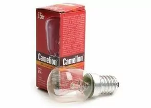 555247 - Camelion лампа накаливания ПШ для холодильников и шв.машин E14 15W прозрачная 58x26 15/P/CL/E14 (1)