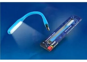 562344 - Uniel TLD-541 Blue св-к USB для ноутбука св/д 6W(260lm) резина/пластик 170x15 синий (1)