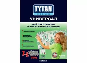 582811 - Tytan (Титан) Euro-line Универсал клей д/бумажных и легких виниловых обоев 250г, арт.7017152 (1)