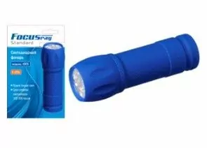 607291 - Focusray фонарь ручной 1005 (3xR03) 9св/д, синий/резина, влагонепроницаем, BL (1)