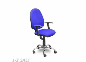 776172 - Кресло UP_EChair 223 PC ткань синяя С06, хром 754095 (1)