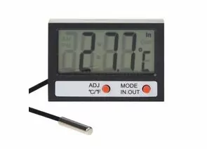 611648 - Термометр электронный REXANT комнатно-уличный с часами, 70-0505 (1)