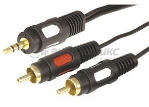 612349 - Аудио кабель Jack3,5 шт. стерео - 2RCAшт.. 1.5М (GOLD) REXANT цена за шт (10!), 17-4232 (1)