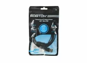 681620 - Кабель Robiton USB(A)шт. - microUSBшт. 1,8м черный PH1, 15991 (1)